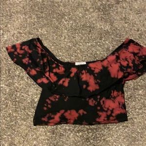Off-The-Shoulder Tie-Dye Crop Top